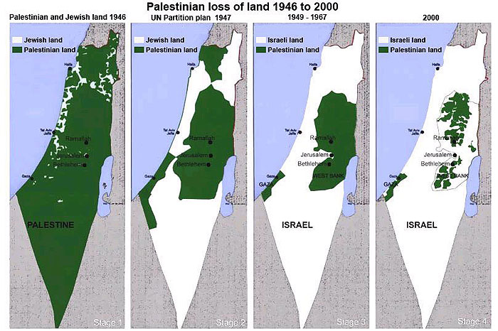 map of Israel and Palestine