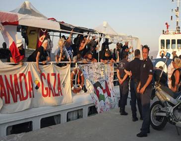 Greece cited safety concerns when stopping the flotilla vessels bound for the blockaded Gaza strip, but organizers say it was pressure from Israel.