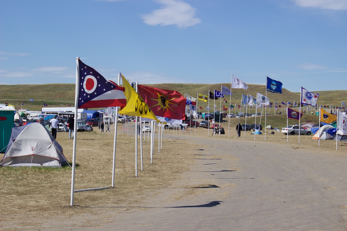 Oceti Sakowin flags of represented nations (Photo: Nadya Tannous)