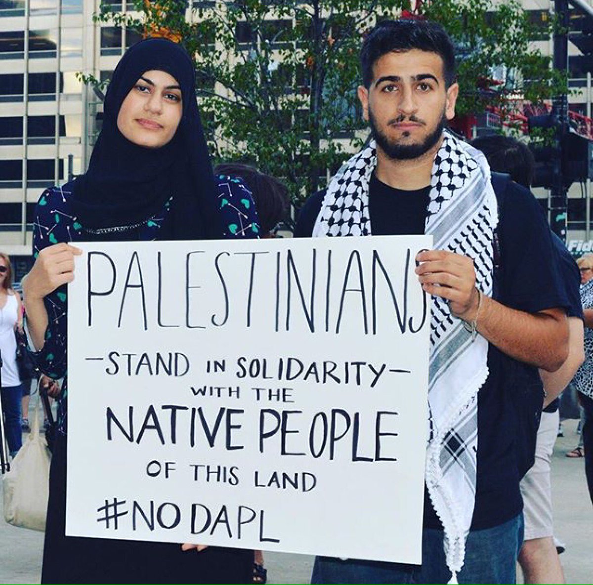 Palestinians stand with standing rock (Photo: FOSNA Solidarity Statement)